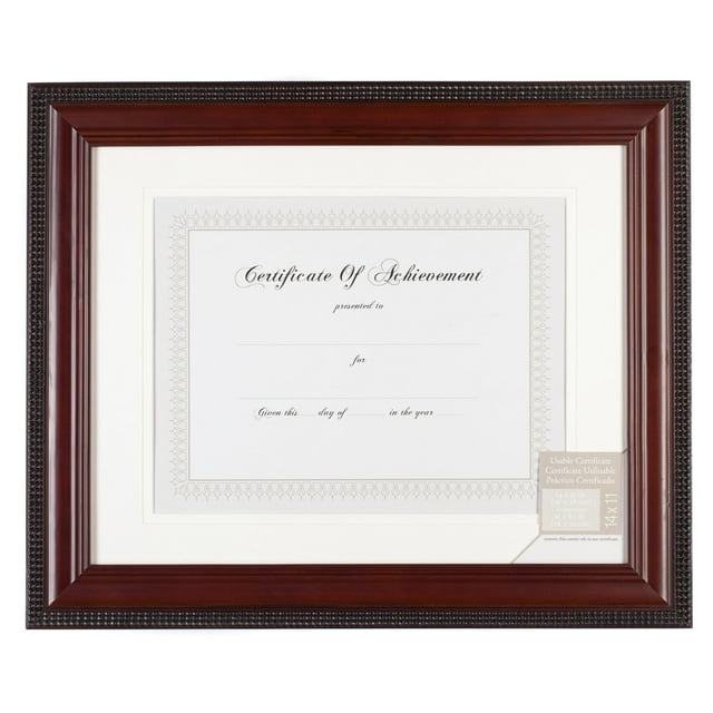 Nielsen Bainbridge Gallery Solutions with Bead Document Wall Picture Frame - Mahogany
