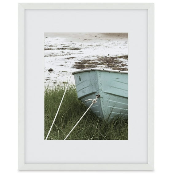 Nielsen Bainbridge Tribeca Frame - Matte White, UV Glass Cover, 16" x 20" x 1" (11" x 14" Opening)