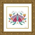 thumbnail image 1 of Nieman, Rachel 12x12 Gold Ornate Wood Framed with Double Matting Museum Art Print Titled - Folk Art Moth, 1 of 4