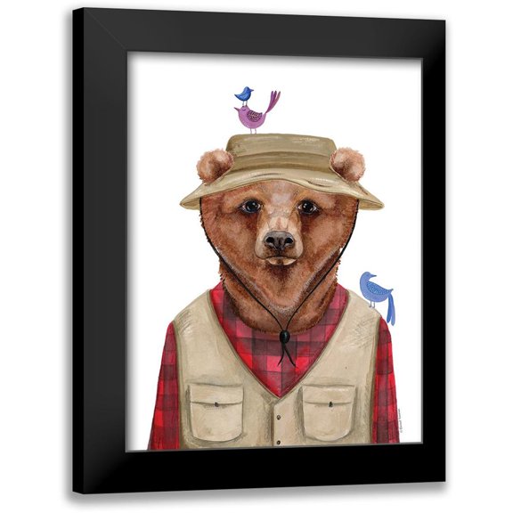 Nieman, Rachel 12x14 Black Modern Framed Museum Art Print Titled - Camping Bear