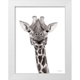 thumbnail image 1 of Nieman, Rachel 12x14 White Modern Wood Framed Museum Art Print Titled - Safari Giraffe Peek-a-boo, 1 of 4