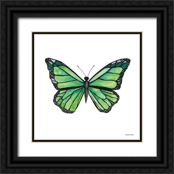Nieman, Rachel 15x15 Black Ornate Wood Framed with Double Matting Museum Art Print Titled - Naturally Wonderful Butterfly
