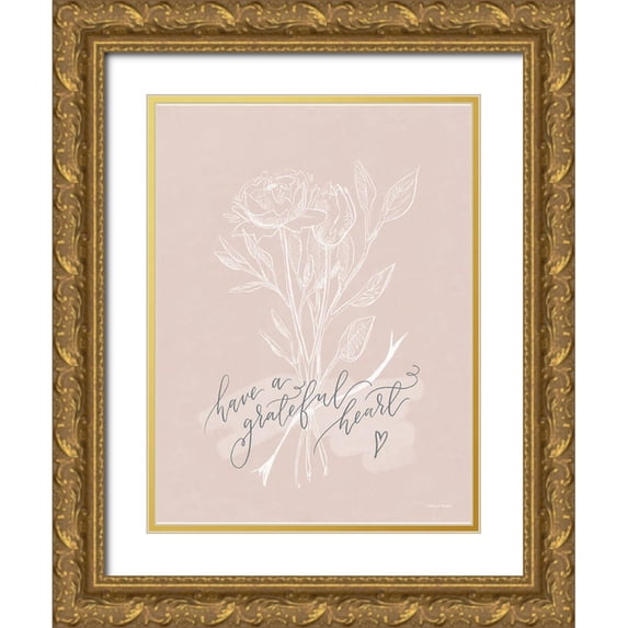 Nieman, Rachel 15x18 Gold Ornate Wood Framed with Double Matting Museum Art Print Titled - Have a Grateful Heart