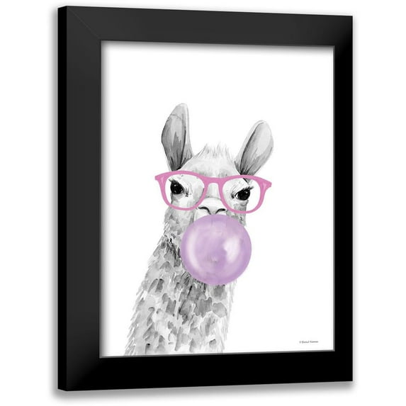 Nieman, Rachel 19x24 Black Modern Framed Museum Art Print Titled - Bubble Gum Alpaca