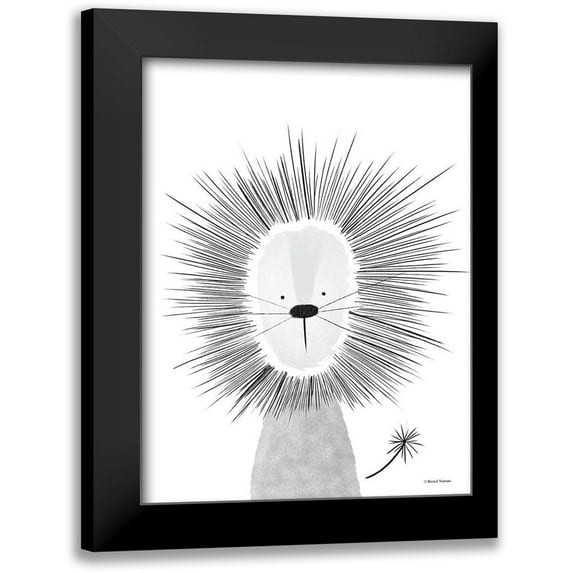 Nieman, Rachel 19x24 Black Modern Framed Museum Art Print Titled - Lion Line Drawing 2