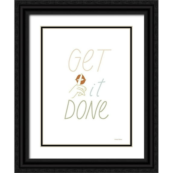 Nieman, Rachel 19x24 Black Ornate Wood Framed with Double Matting Museum Art Print Titled - Get It Done
