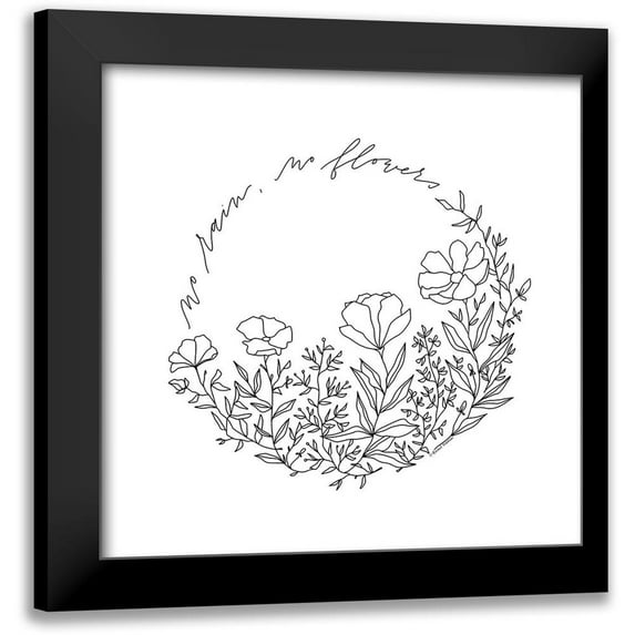 Nieman, Rachel 20x20 Black Modern Framed Museum Art Print Titled - No Rain-No Flowers