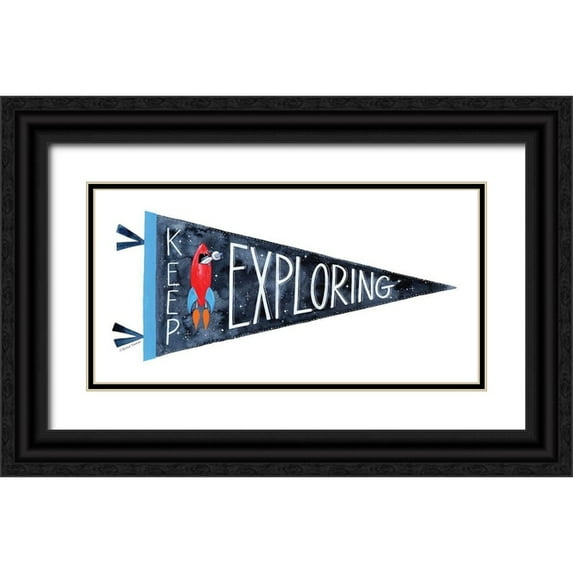 Nieman, Rachel 24x14 Black Ornate Wood Framed with Double Matting Museum Art Print Titled - Keep Exploring Pennant