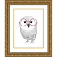 thumbnail image 1 of Nieman, Rachel 25x32 Gold Ornate Wood Framed with Double Matting Museum Art Print Titled - Owl in Pink Glasses, 1 of 4