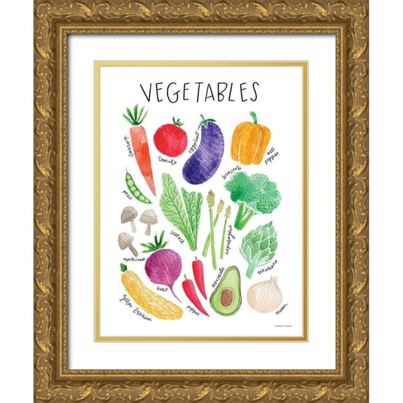 Nieman, Rachel 25x32 Gold Ornate Wood Framed with Double Matting Museum Art Print Titled - Vegetables