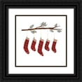 thumbnail image 1 of Nieman, Rachel 26x26 Black Ornate Wood Framed with Double Matting Museum Art Print Titled - Playful Holiday Stockings, 1 of 4