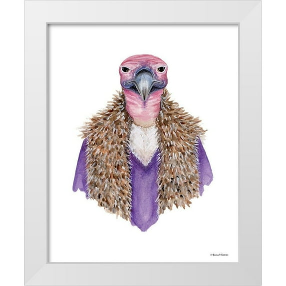 Nieman, Rachel 26x31 White Modern Wood Framed Museum Art Print Titled - Vulture in a Vest