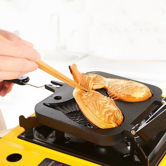Nienjey Japanese Pancake Maker Fish-Shaped Bakeware Waffle Pan 2 Cast Home Cake Tools