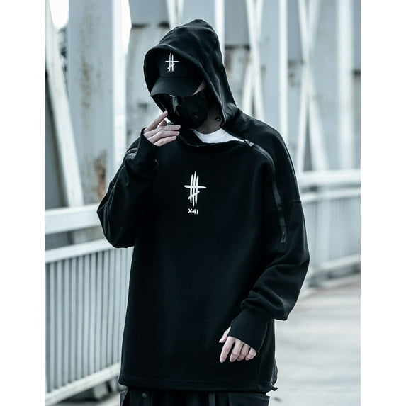 Niepce Inc Black Japanese Streetwear Men's Techwear Hoodie