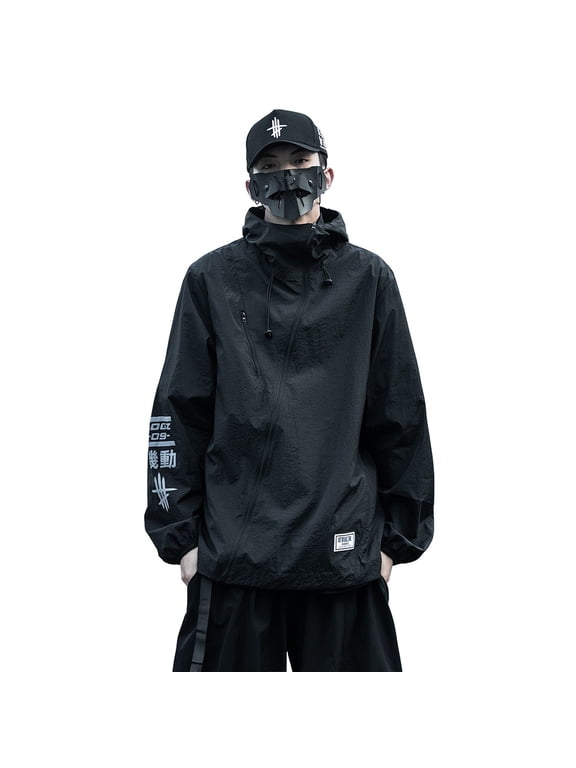 Inc Black Lightweight Summer Jacket Men's Japanese Streetwear Windbreaker