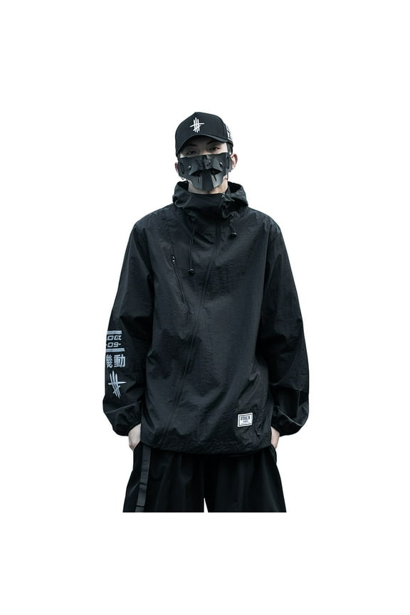 Inc Black Lightweight Summer Jacket Men's Japanese Streetwear Windbreaker