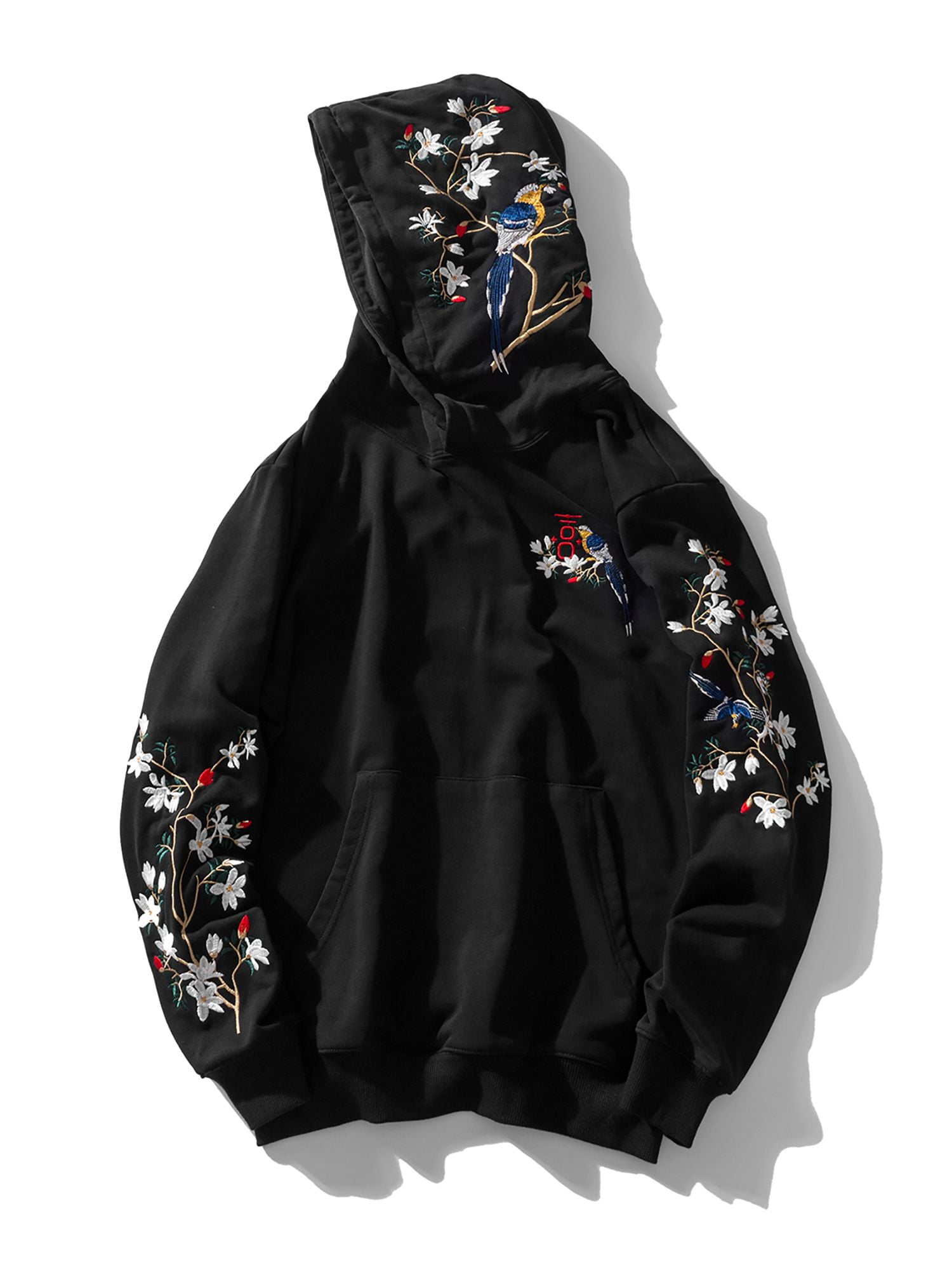 Floral embroidered hoodie mens sale