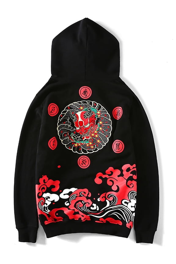 Inc Cotton Japanese Streetwear Yokosuka Graphic Embroidered Hoodie (Men’s)