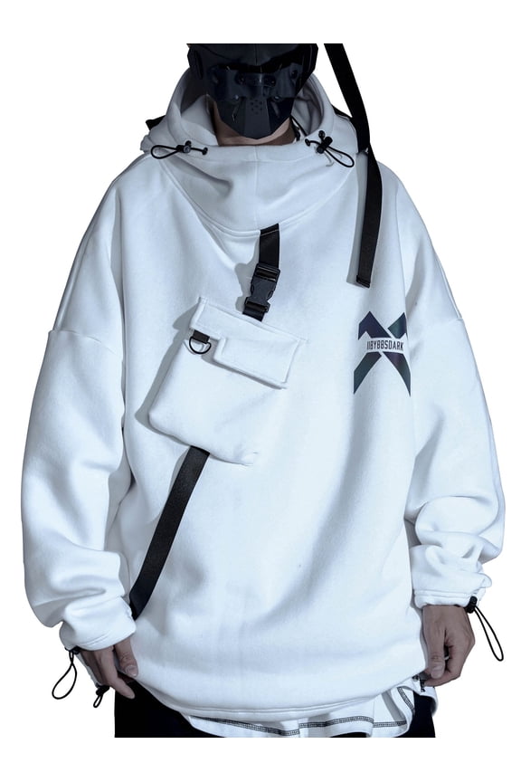 Inc Cotton Streetwear Techwear Fluorescence Printed Hoodie (Men's)