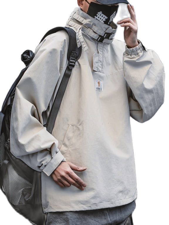 Inc Japanese Streetwear Lightweight Techwear Beige Men's Summer Jacket