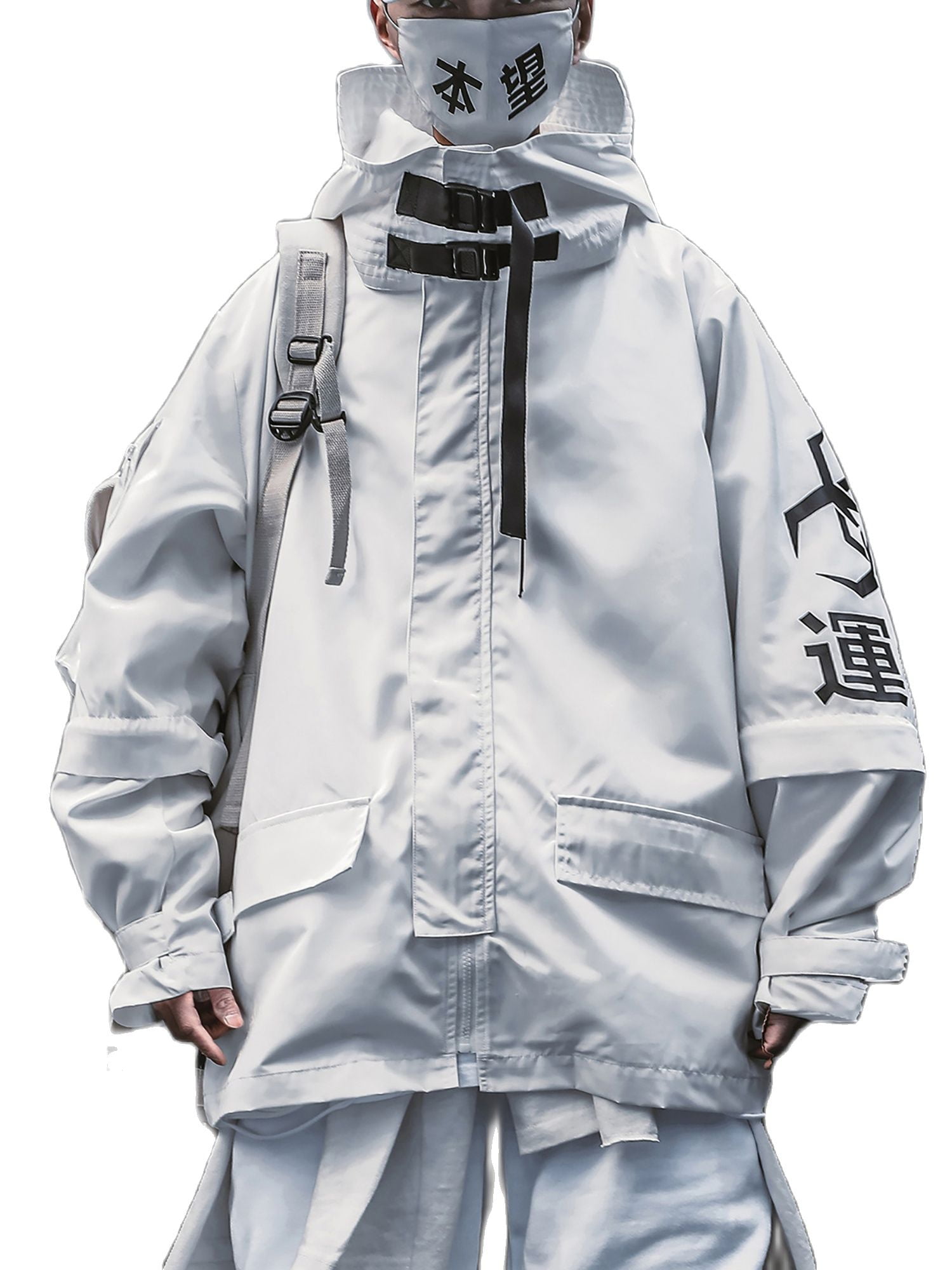 Niepce Inc Japanese Streetwear Zip Up Hooded White Men's Niepce Inc Japanese Streetwear Zip Up Hooded White Men's