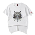 thumbnail image 1 of Niepce Inc Japanese Summer Tiger Embroidery T-shirt Streetwear Fashion Black Short Sleeve Tees, 1 of 5