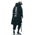 thumbnail image 1 of Niepce Inc Long Black Japanese Streetwear Gothic Men's Techwear Hoodie, 1 of 7
