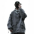 thumbnail image 1 of Niepce Inc Men Streetwear Hooded Zipper Jacket Urban Cargo Patchwork Coat, 1 of 10