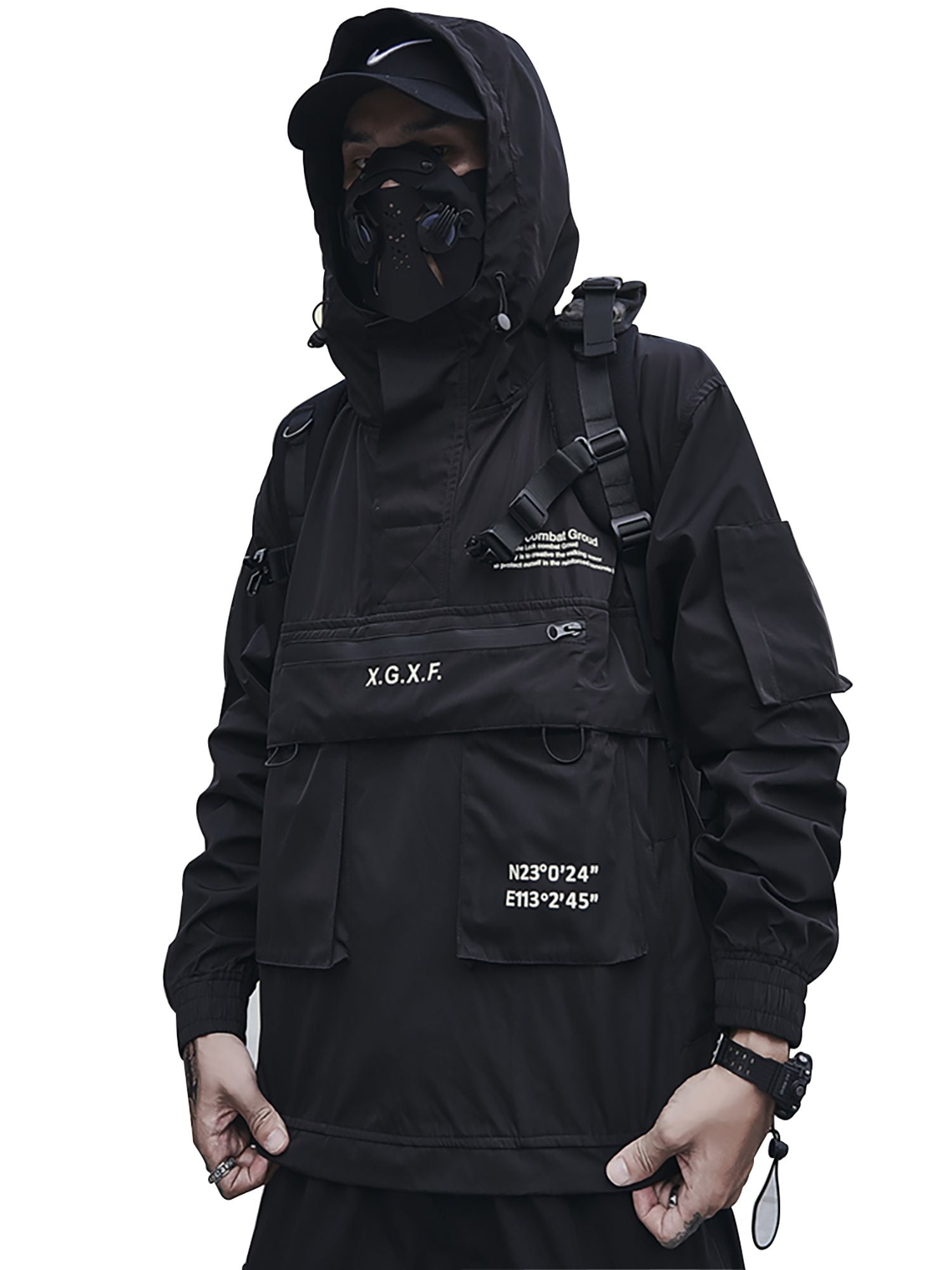Niepce Inc Streetwear Black Combat Multi-pockets Cyberpunk Niepce Inc Streetwear Black Combat Multi-pockets Cyberpunk
