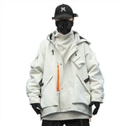 Niepce Inc Streetwear Mens Fashion Zip Up Hoodie Jacket Techwear Zipper Pocket Coat