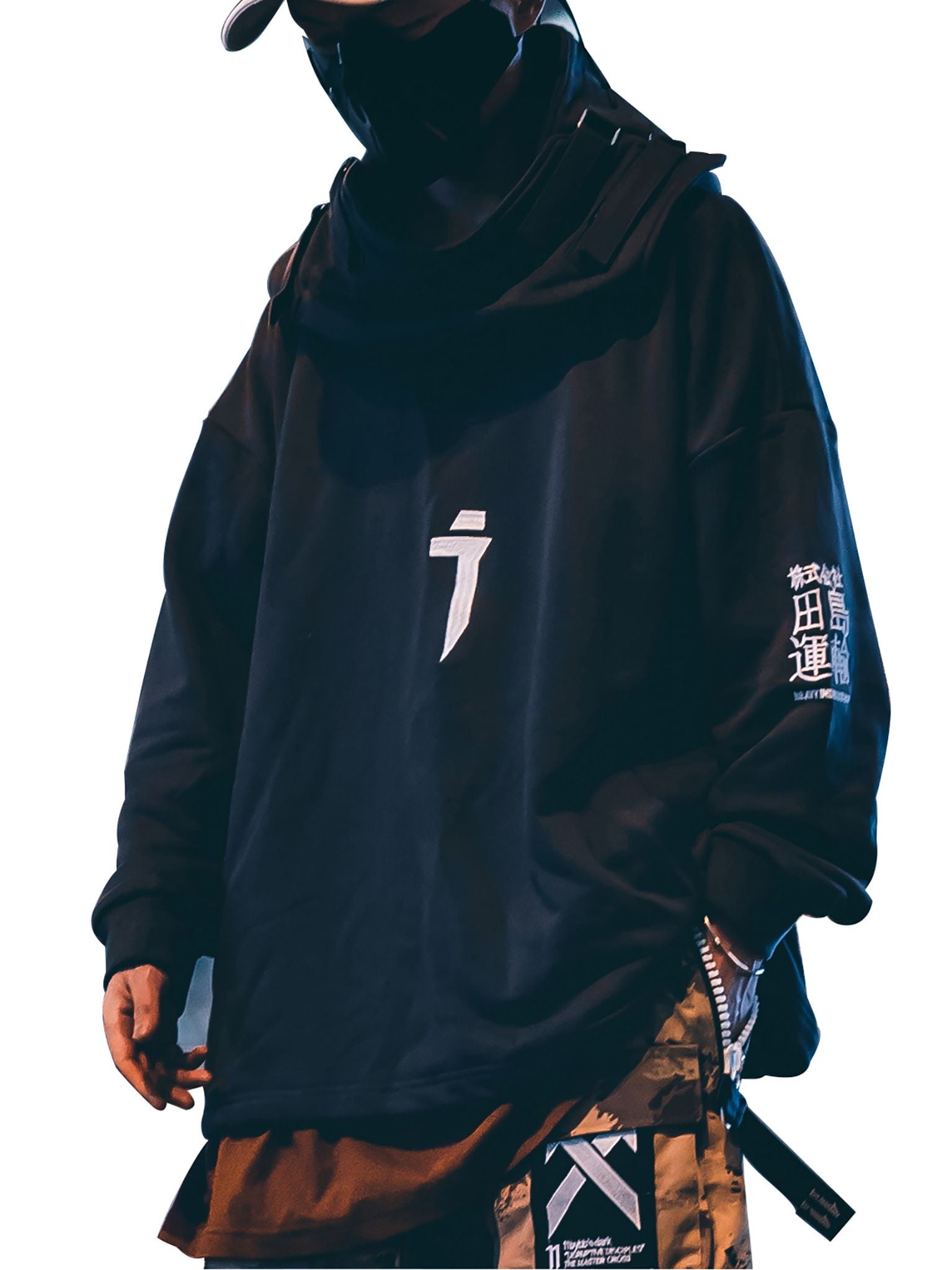 Niepce Inc Streetwear Techwear Kanji Turtleneck Hoodie