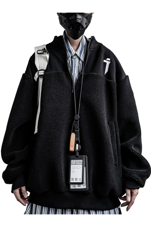 Inc Streetwear Techwear Urban Black Winter Wool Fleece Jacket (Men's)