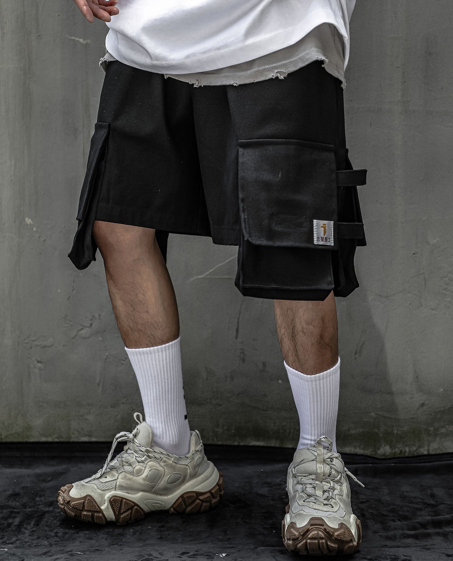 Niepce Inc Summer Black Multi Pocket Relaxed Fit Techwear