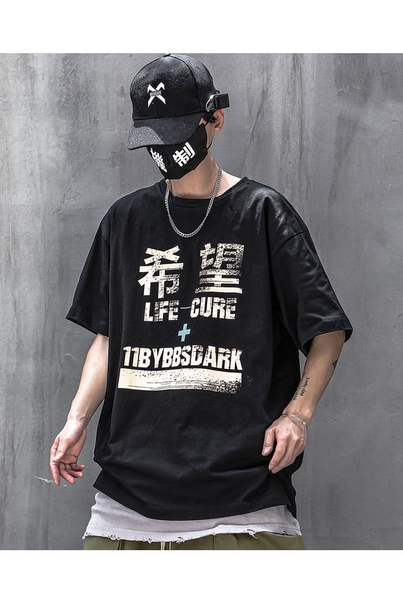 Inc Summer Hope Black Japanese Streetwear Kanji Men's Tee Shirt