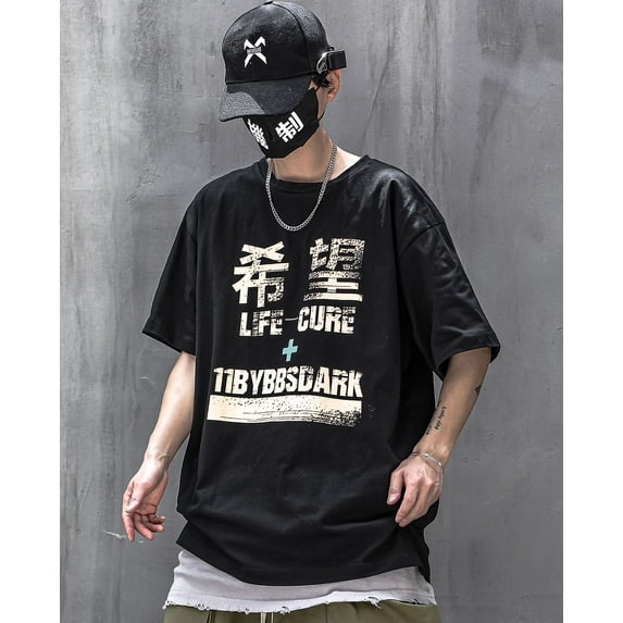 Niepce Inc Summer Hope Black Japanese Streetwear Kanji Men's Tee Shirt