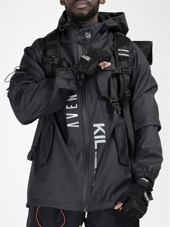 Inc Techwear Streetwear Black Waterproof Men's Leather Jacket