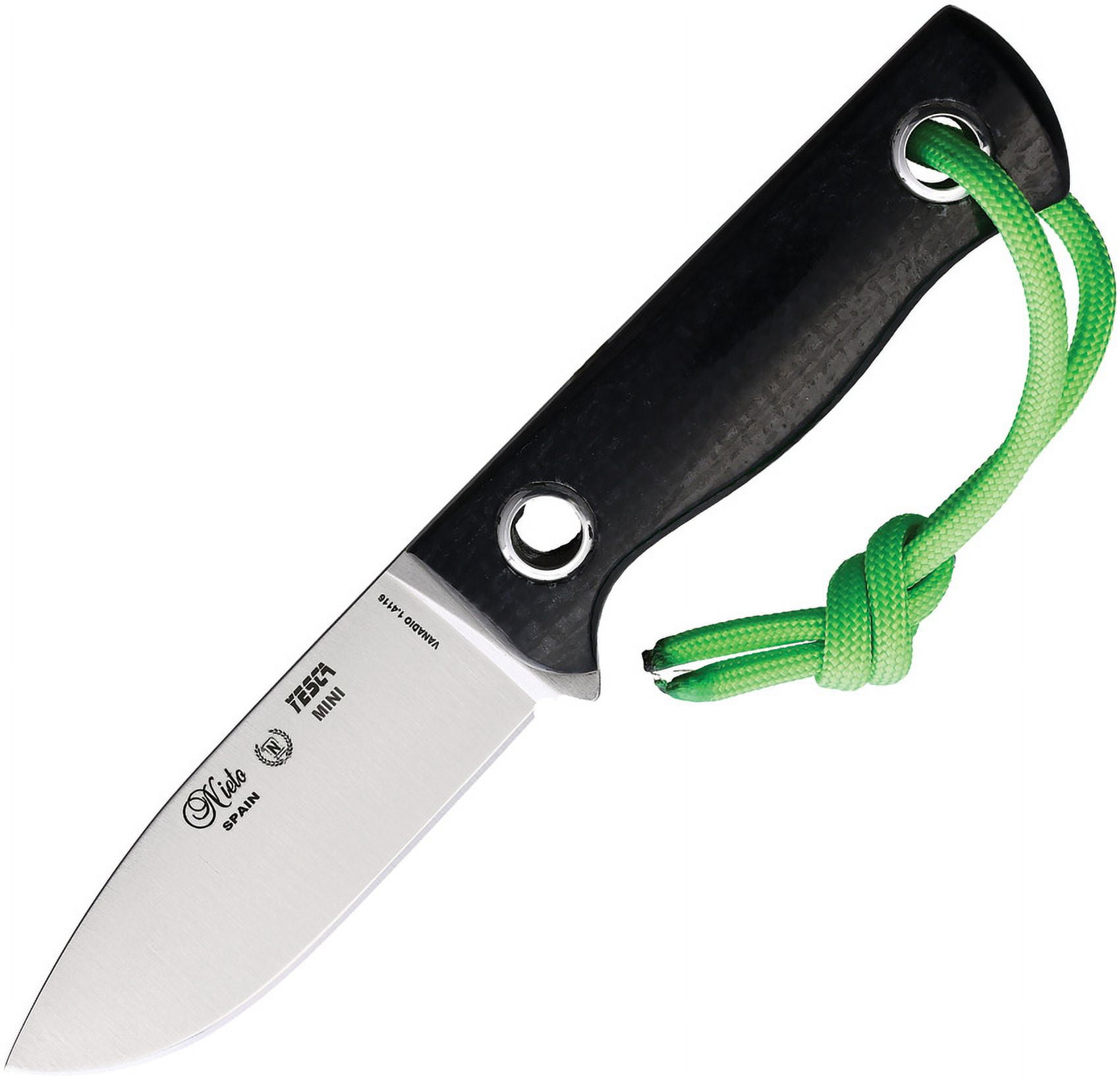 Nieto 1048-Y Tesca 3" Stainless Blade Black Micarta Handle Fixed Knife