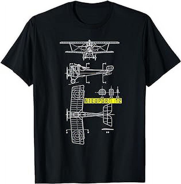 Nieuport 12 WW1 Aircraft Blueprint T-Shirt - Walmart.com