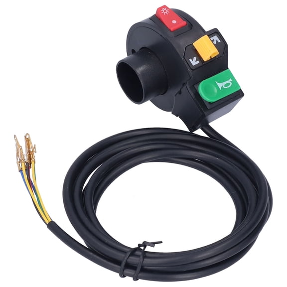 Nieyigj 0.9 inches / 22 mm 3-in-1 Motorcycle Handlebar Control Switch, Waterproof PVC Horn Turn Signal Headlight Controller, Universal Replacement Part for Dirt Bike ATV Scooter
