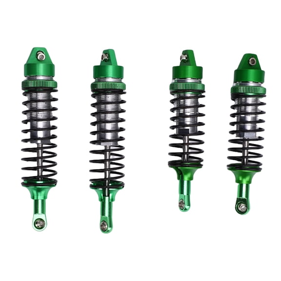 Nieyigj 1/10 Scale RC Car Front & Rear Shock Absorbers Damper Set for Traxxas Slash 4x4, Premium Aluminum Alloy Crawler Upgrades, Green/Silver, 4 Pcs (5.36 oz / 152 g)