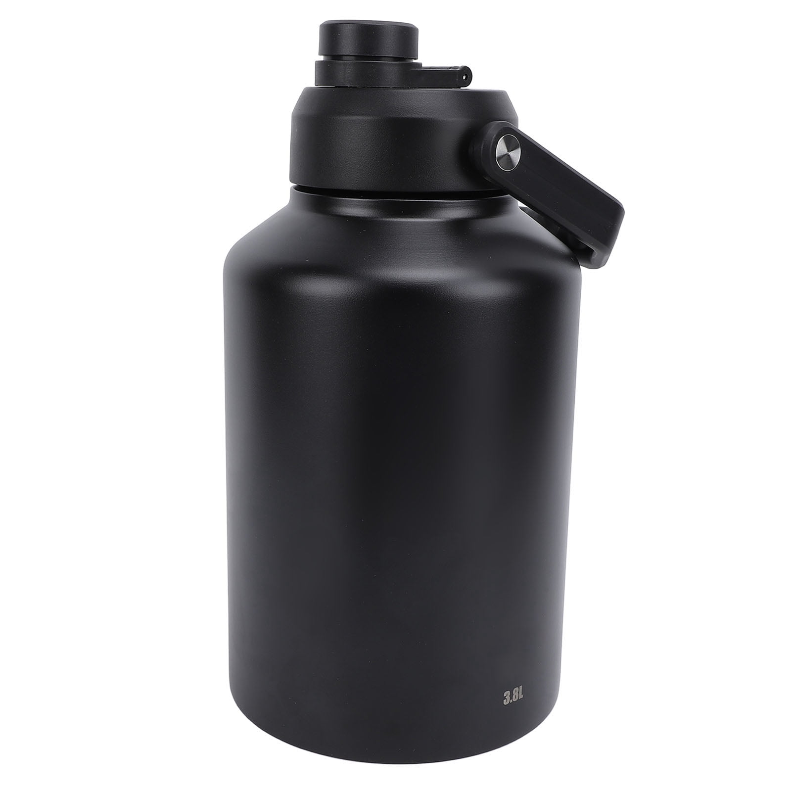 Nieyigj 1 Gallon (3.8L) Stainless Steel Sports Water Bottle Double Wall Vacuum Insulated Large Jug with Handle for Outdoor Camping Workouts Gym Hiking - Black