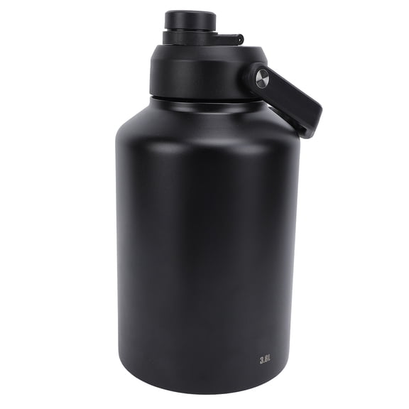 Nieyigj 1 Gallon (3.8L) Stainless Steel Sports Water Bottle Double Wall Vacuum Insulated Large Jug with Handle for Outdoor Camping Workouts Gym Hiking - Black