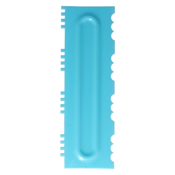 Nieyigj 1 Piece Plastic Cake Scraper Comb, DIY Cream Smoother, Blue Fondant Pattern Modeling Tool For Kitchen Bakery, Decorating Edge Spatula Baking Supplies, 8.66 inches / 22 cm Length