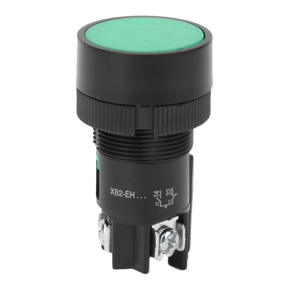 Nieyigj 10 Pcs Push Button XB2 EH Serial Control Switch 660V 10A Self Lock Button Green Industrial Grade Pushbutton Switch (5.91 inches / 15.0 cm) for Machinery Control Panels