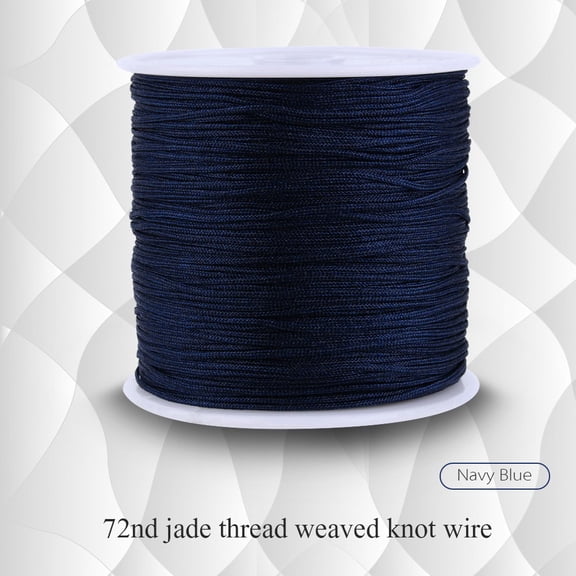 Nieyigj 100M 0.8mm Nylon Chinese Knot Cord Rattail Macrame Thread String Dark Blue for Sewing Knitting Weaving DIY Crafts