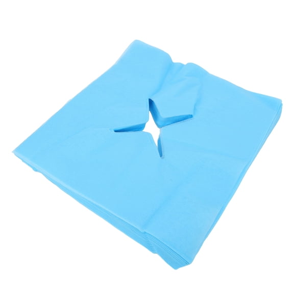 Nieyigj 100PCS Disposable Massage Face Covers X Shape Hole Non-Woven Breathing Space Pillow Towel for Massage Table (21x20 cm / 8.2x7.8 inches)