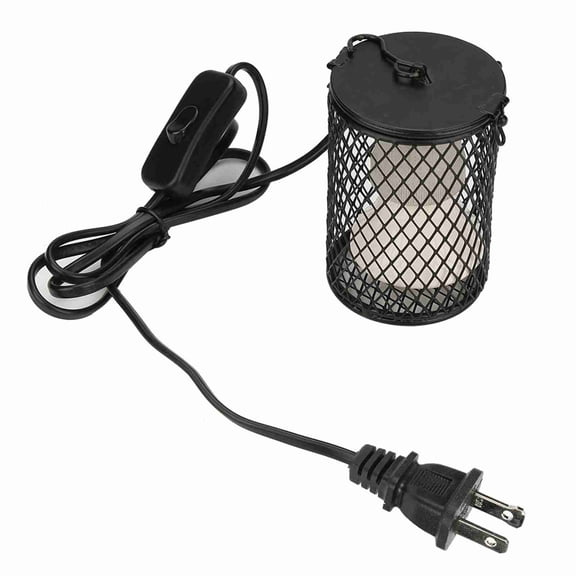 Nieyigj 100W Infrared Ceramic Heat Emitter Bulb Lamp with Anti-Scald Cage & Switch, Pet Reptile Terrarium Brooder Heater Set for Turtle Snake Lizard, Black - US Plug