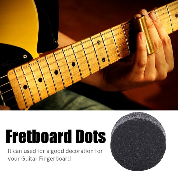Nieyigj 100pcs Black Acrylic Inlay Dots Fretboard Markers for Mandolin, Guitar, Bass, Banjo, Ukulele, 0.24 inches / 6 mm Diameter, String Instrument Replacement Parts