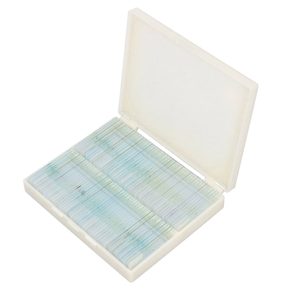 Nieyigj 100pcs Glass Microscope Blank Slides Rounded Edge Prepared Slides Kit with Storage Box for Biological Science Laboratory Plant Education Equipment 9.45 inches / 24 cm Size