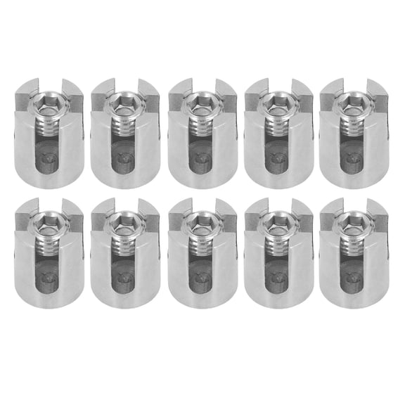 Nieyigj 10PCS Cable Railing 316 Stainless Steel Cross Cable Clamp Wire Rope Clips, Suitable for Wire Rope Less Than 0.315 inches / 8mm, Heavy-Duty Hardware Set